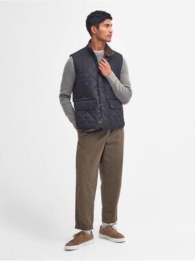 NWT Barbour Lowerdale Gilet Quilted Navy Blue  Men's Vest Jacket M